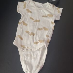 Bundle Item Only! Wonder Nation 6/9m Cream Onesie with Brown Animal Print